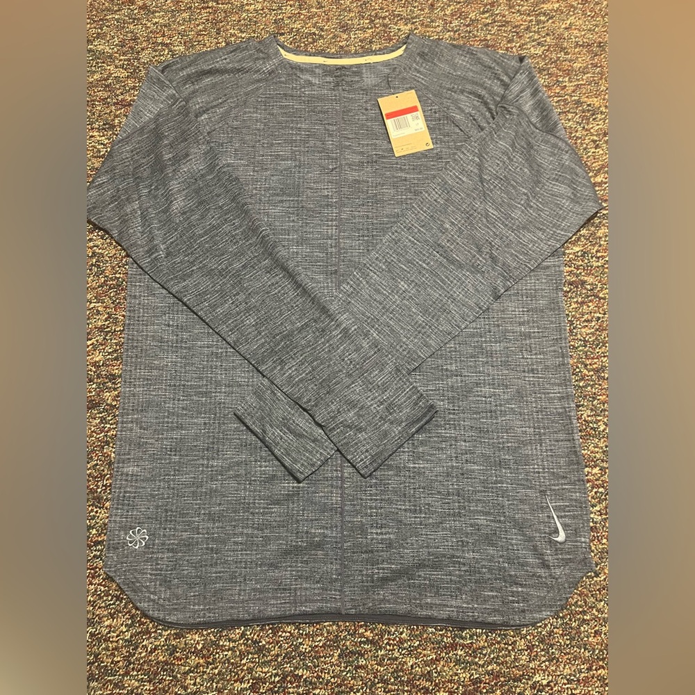 Nike Men’s LARGE Dri-FIT Yoga Crewneck Shirt Blue NWT